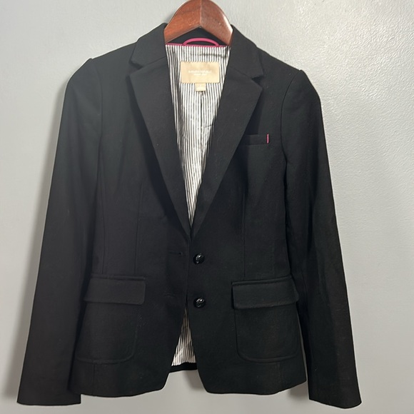 Banana Republic Hac-king Jacket Blazer Black size 0 wool polyester mix- EUC - Picture 1 of 15